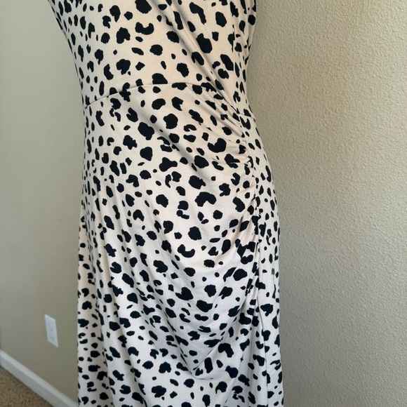 WAYF dress women medium halter bodycon backless animal print midi length brown - Picture 3 of 8